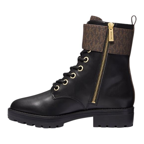Michael Kors Women's Rory Lace Up Signature Strap Ankle Booties Black Size 6 1/2 - Picture 3 of 3
